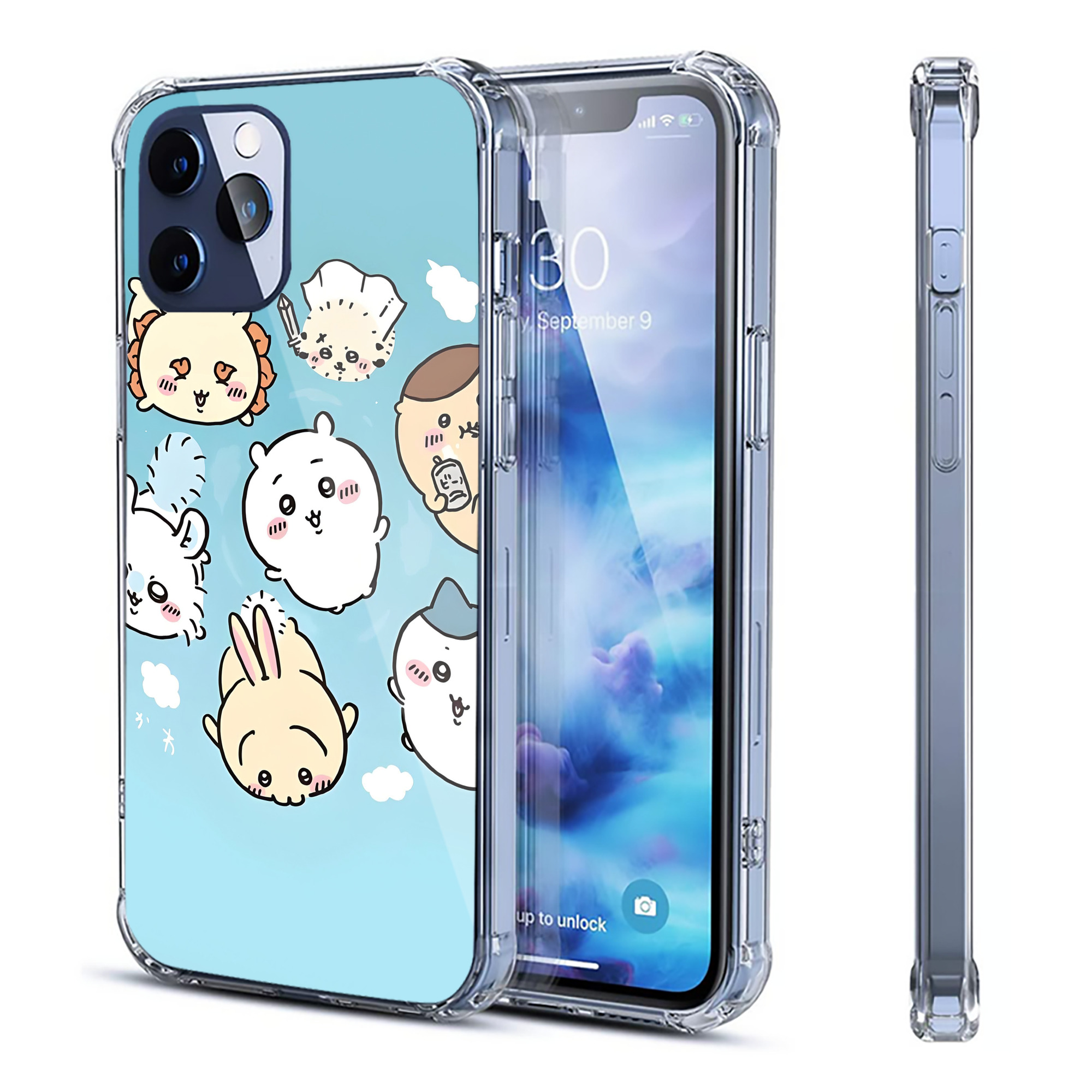 （画像用） ちいかわ Chii-kawa 【iPhone 12シリーズ対応】透明スマホケース（クリアソフトケース）